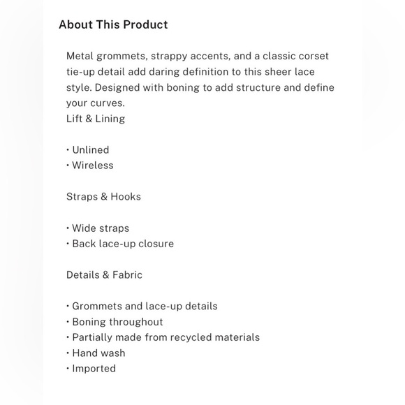 Victoria’s Secret Corset Top S Black Lace Grommet Strappy Festival NWT - Picture 6 of 7